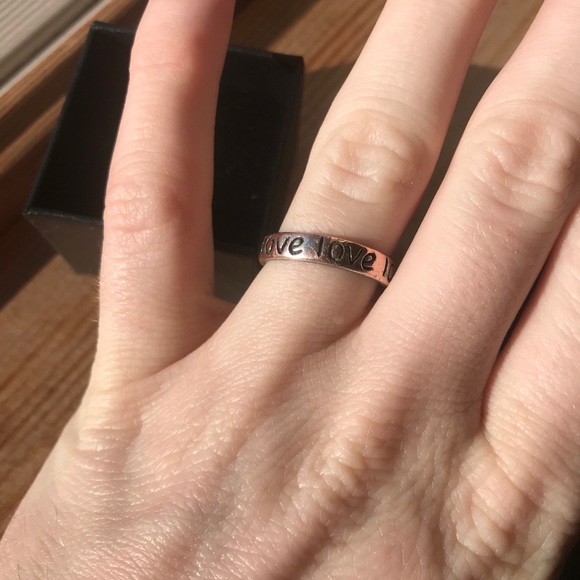 Love Inscribed Band Ring - Picture 3 of 8